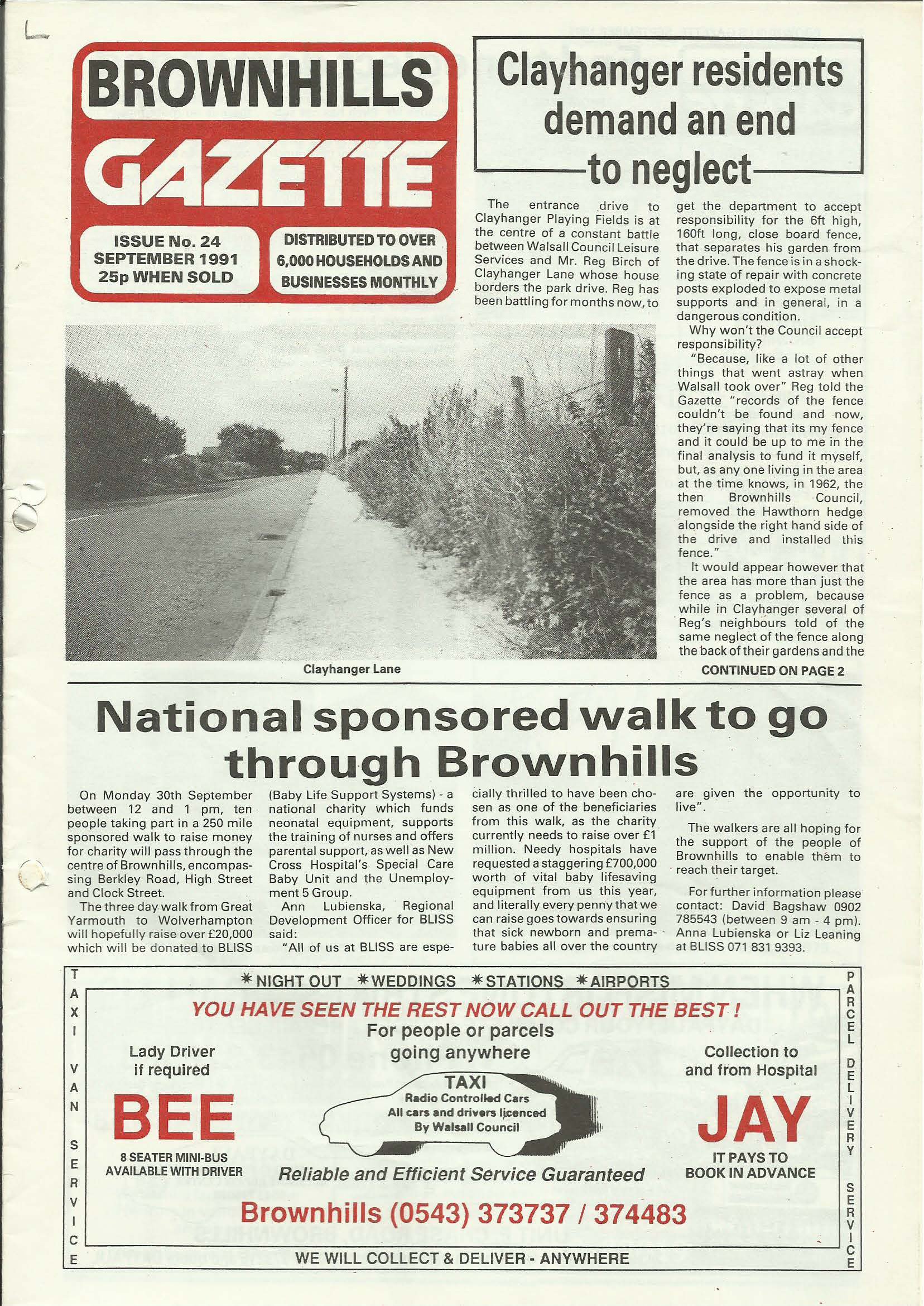 September 1991 Clayhanger residents demand an end to neglect