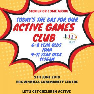 Brownhills Community Centre Active Games Club on now!
